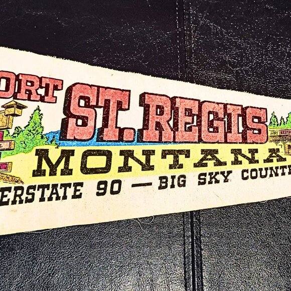 Vintage 1970s Fort St. Regis Montana Pennant – Big Sky Country Souvenir - Picture 3 of 3